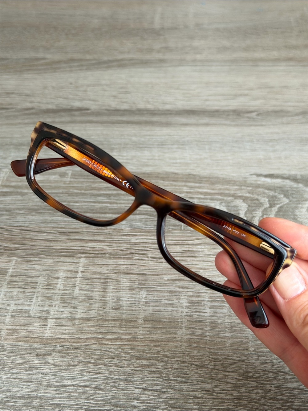 JIMMY CHOO JC148 PUU Italy Dark Brown Tortoise Womens Eyeglasses Frame 54-15-145